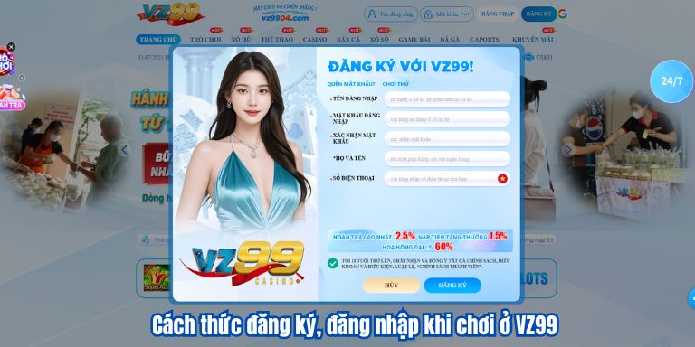 Cách thức đăng ký, đăng nhập khi chơi ở VZ99